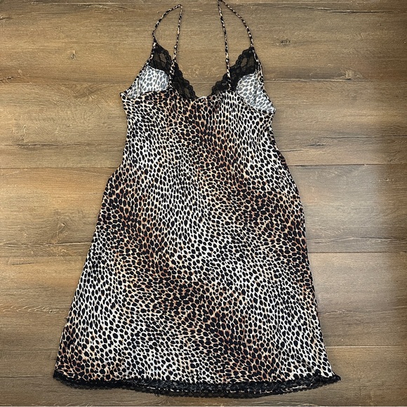 Neiman Marcus Silk & Lace Lingerie Slip Dress Leopard Cheetah Print Size Large - Picture 7 of 9